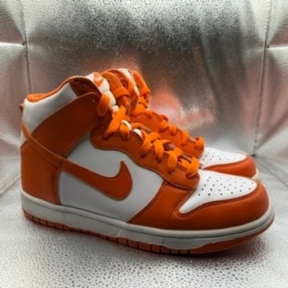 Size 7Y Nike Dunk High Sneakers Kids Orange Excellent Syracuse DB2179-100